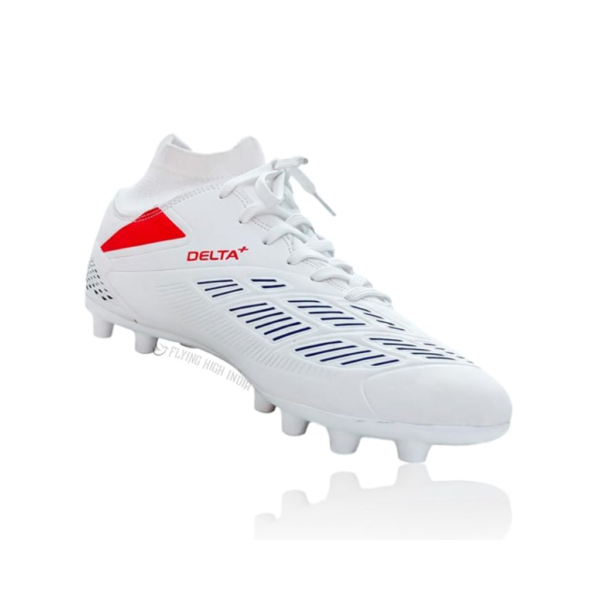 FELO Delta+ High-Ankle Embossed PU Leather Lightweight Football Boots – Ultimate Support, Grip & Performance
